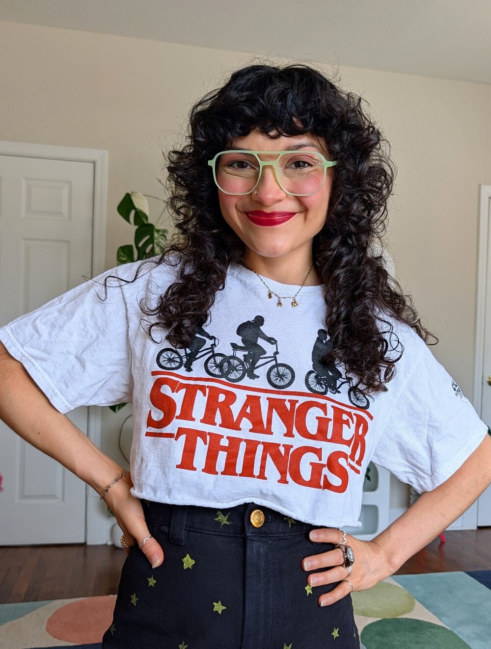 Stranger Things cropped cotton tee